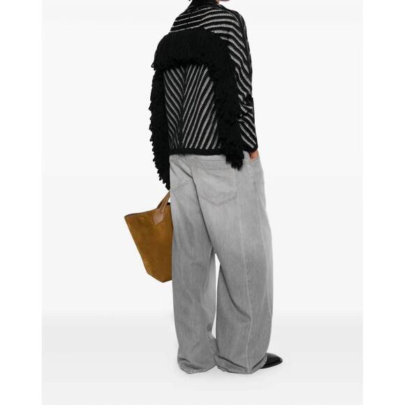 NEW GOLDEN GOOSE women's journey olidia cardigan in black white - Picture 2 of 5